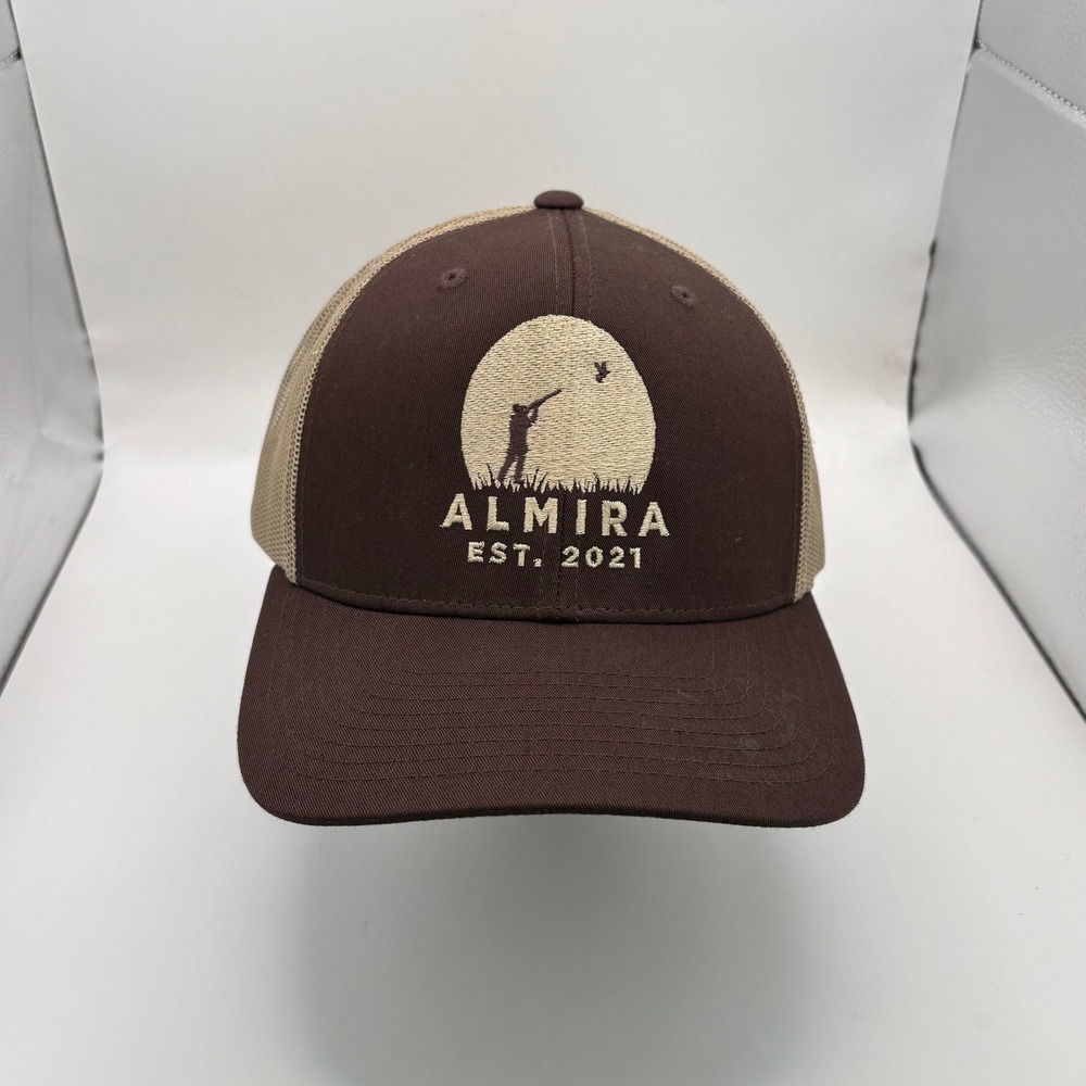 Almira Preserve Est 2021 Embroidered Trucker Hat Brown Tan Mesh Adjustable Mens